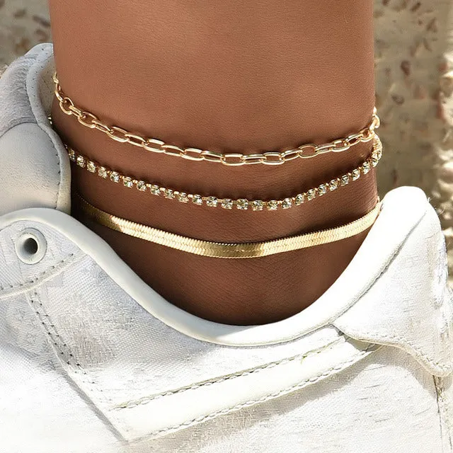 Beach Crystal Anklet for Women