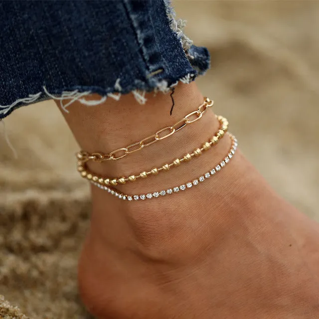 Beach Crystal Anklet for Women