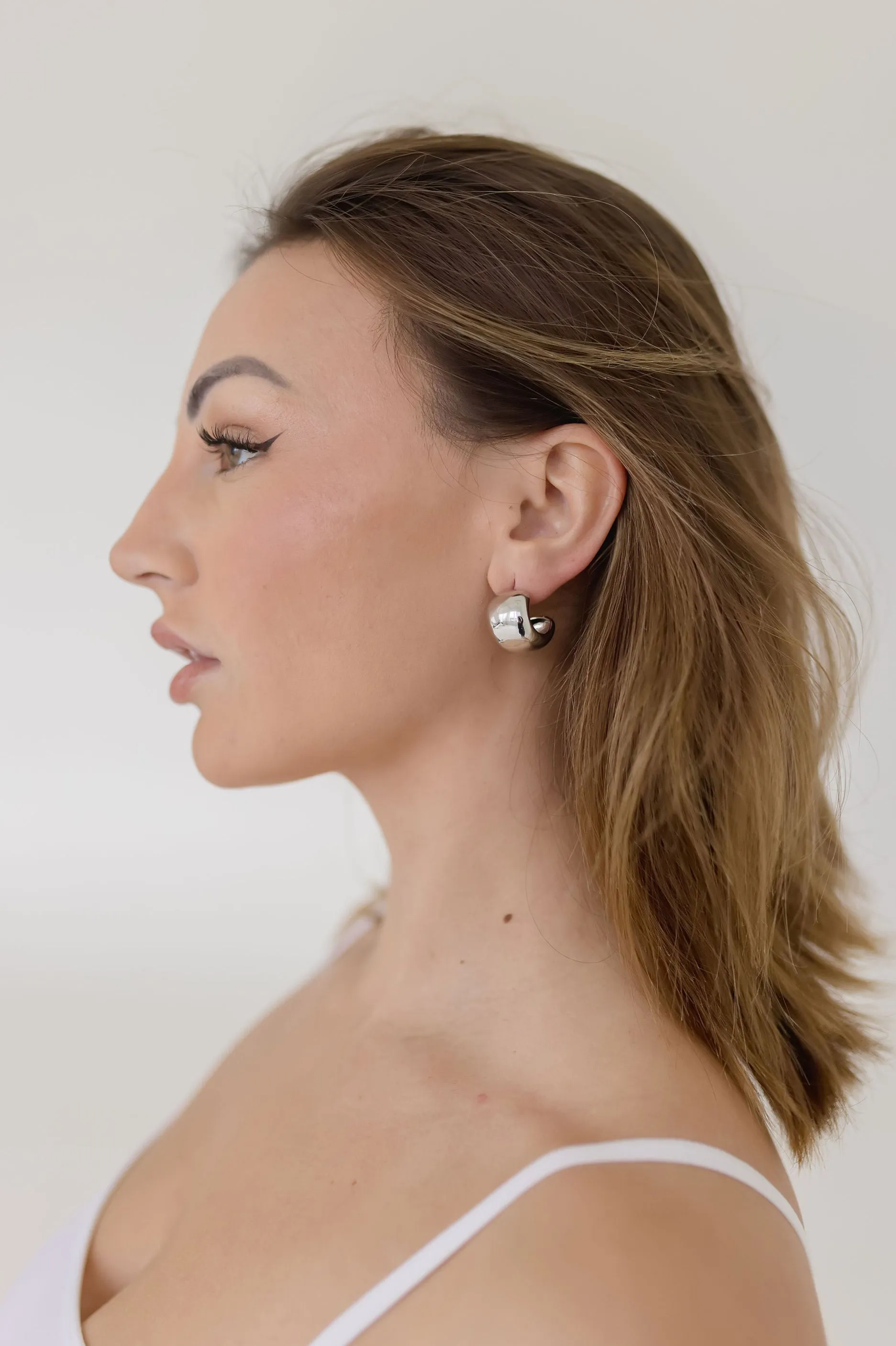 Betty Chunky Hoop Earrings Silver
