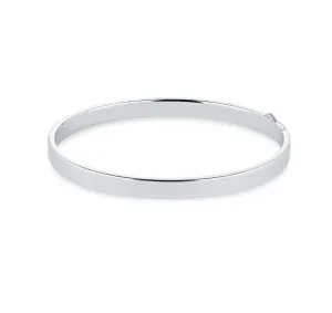 Birks Sterling Essentials Square Edge Oval Hinged Bangle Size Small