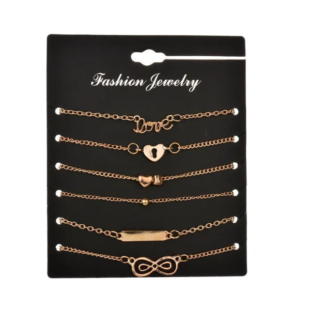 Bohemian 6pcs/lot Anklets Sets For Women