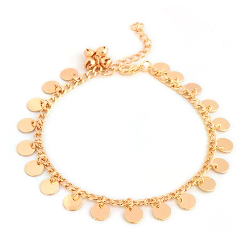 Bohemian Anklet Punk Retro Wind Metal Round Bells Ankle Bracelet