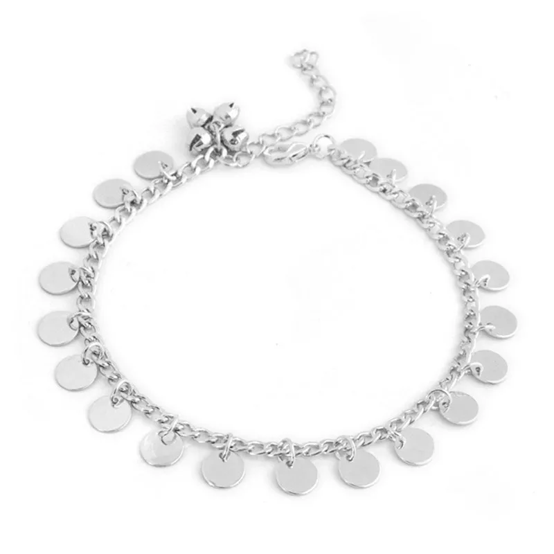 Bohemian Anklet Punk Retro Wind Metal Round Bells Ankle Bracelet