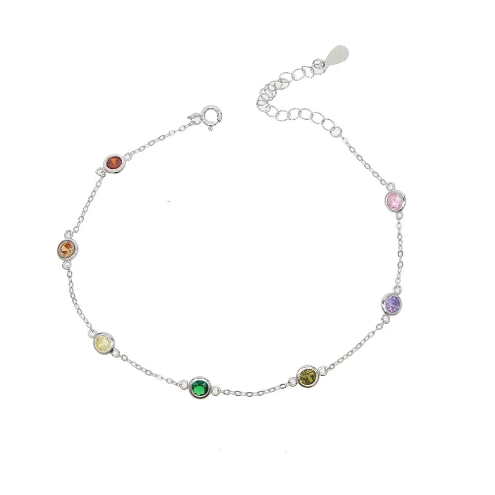 Bohemian Anklets For Women Blue red zircon charm Foot