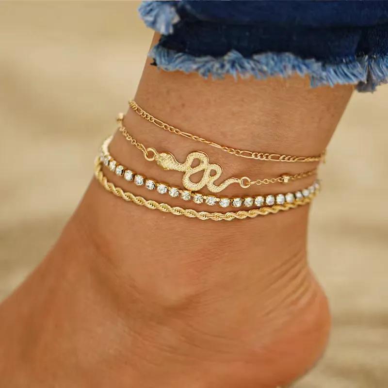 Bohemian Anklets for Women Metal Silver Anklet