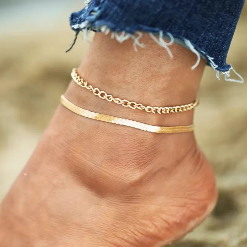 Bohemian Anklets for Women Metal Silver Anklet