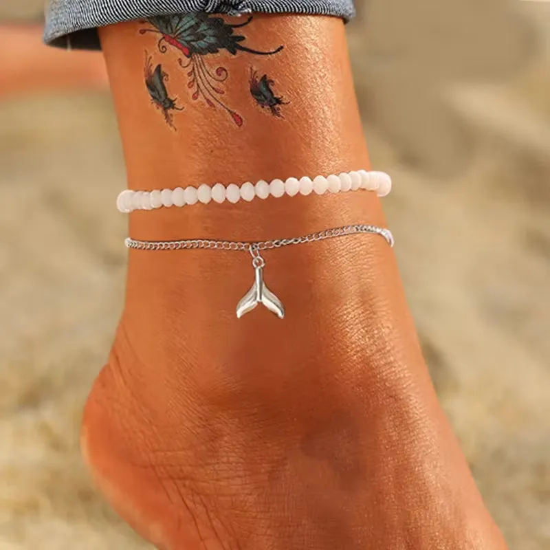 Bohemian Anklets for Women Metal Silver Anklet