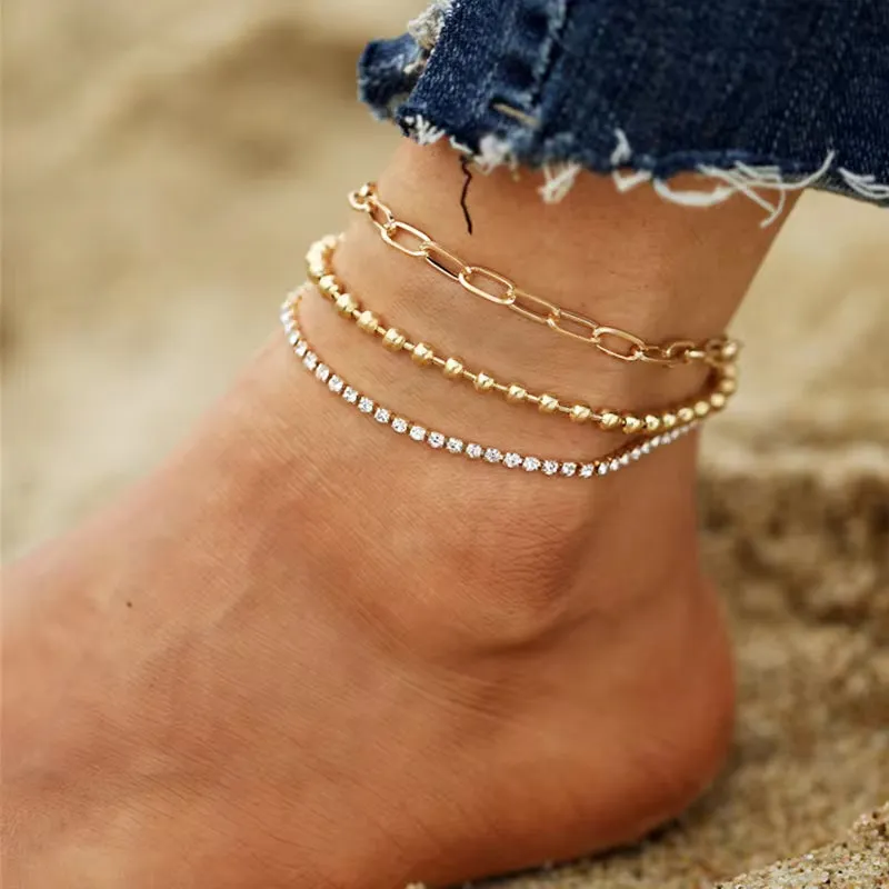 Bohemian Anklets for Women Metal Silver Anklet