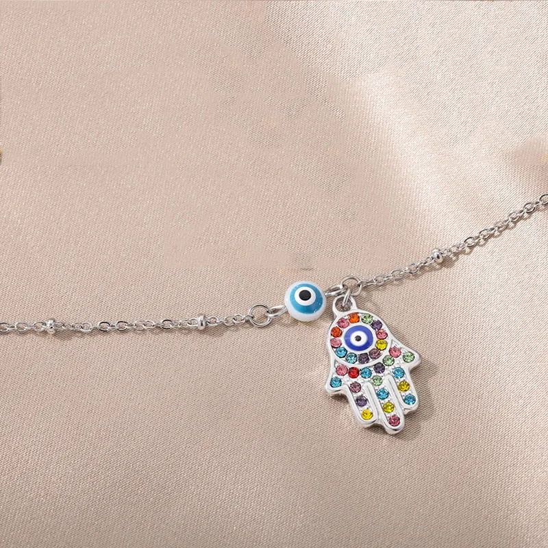 Bohemian Beads Anklet Bracelet For Women Stainless Steel Blue Evil Eye Leg Chain Anklets