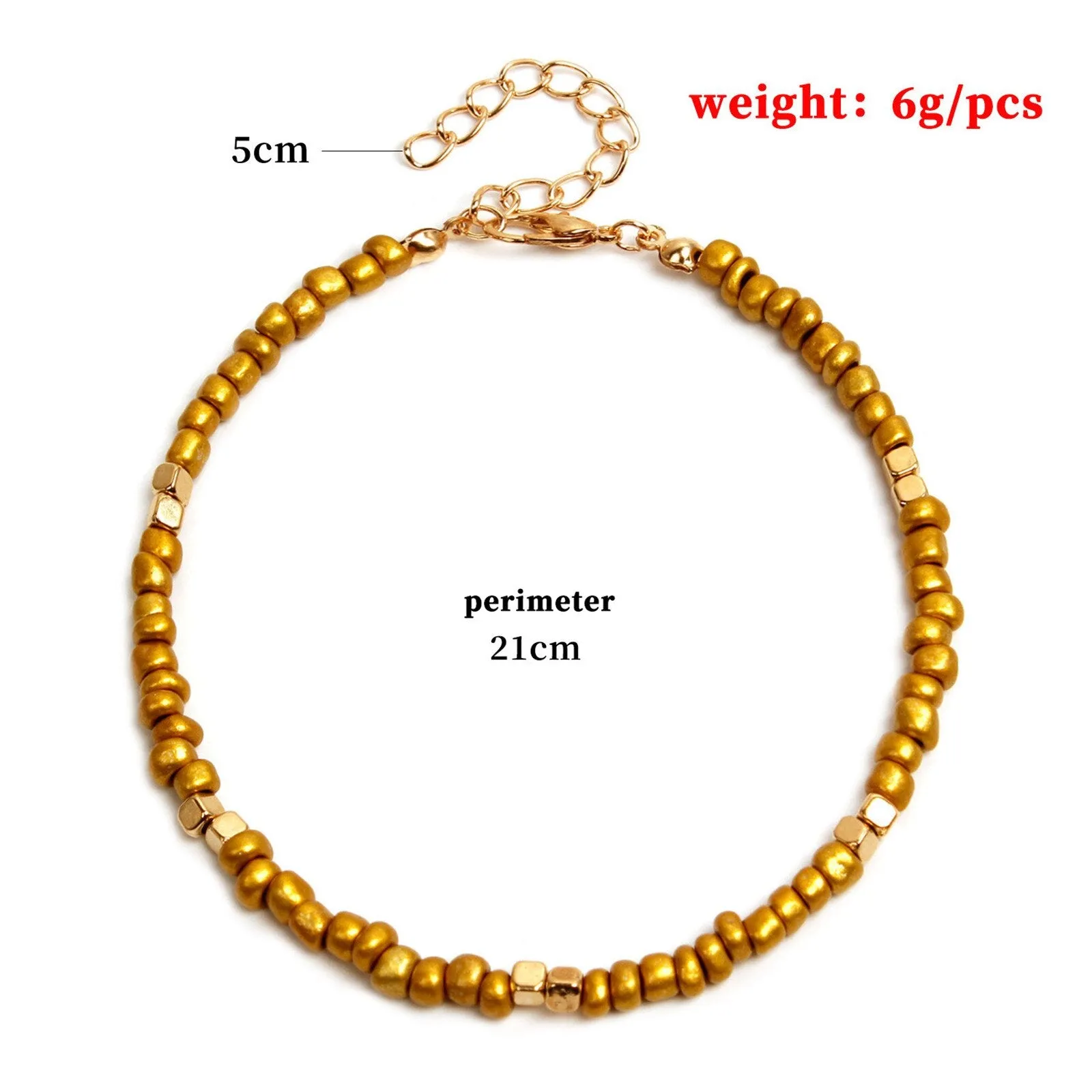 Bohemian Colorful Glass Beaded Anklet For Women Handmade Anklets on