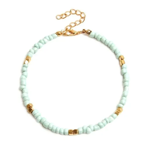 Bohemian Colorful Glass Beaded Anklet For Women Handmade Anklets on
