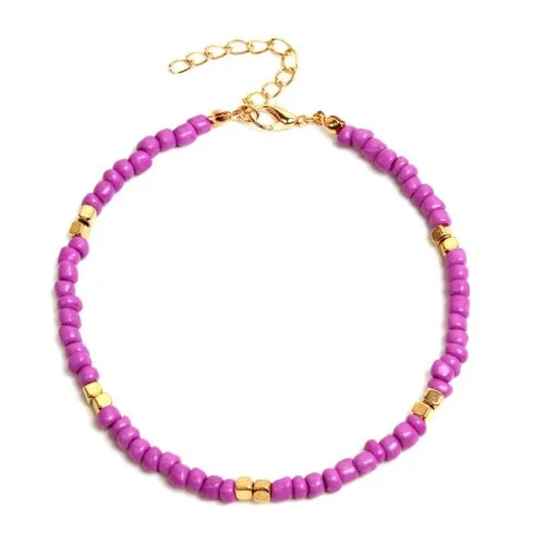 Bohemian Colorful Glass Beaded Anklet For Women Handmade Anklets on
