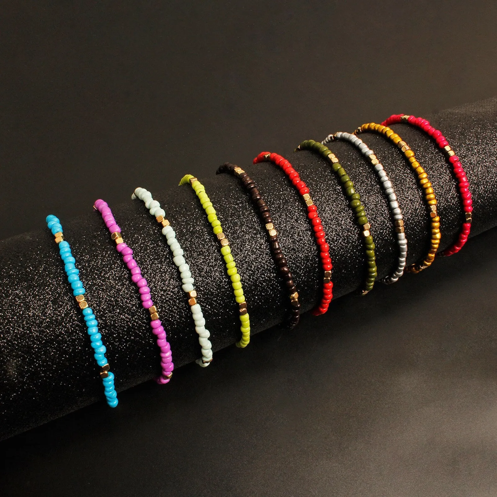 Bohemian Colorful Glass Beaded Anklet For Women Handmade Anklets on