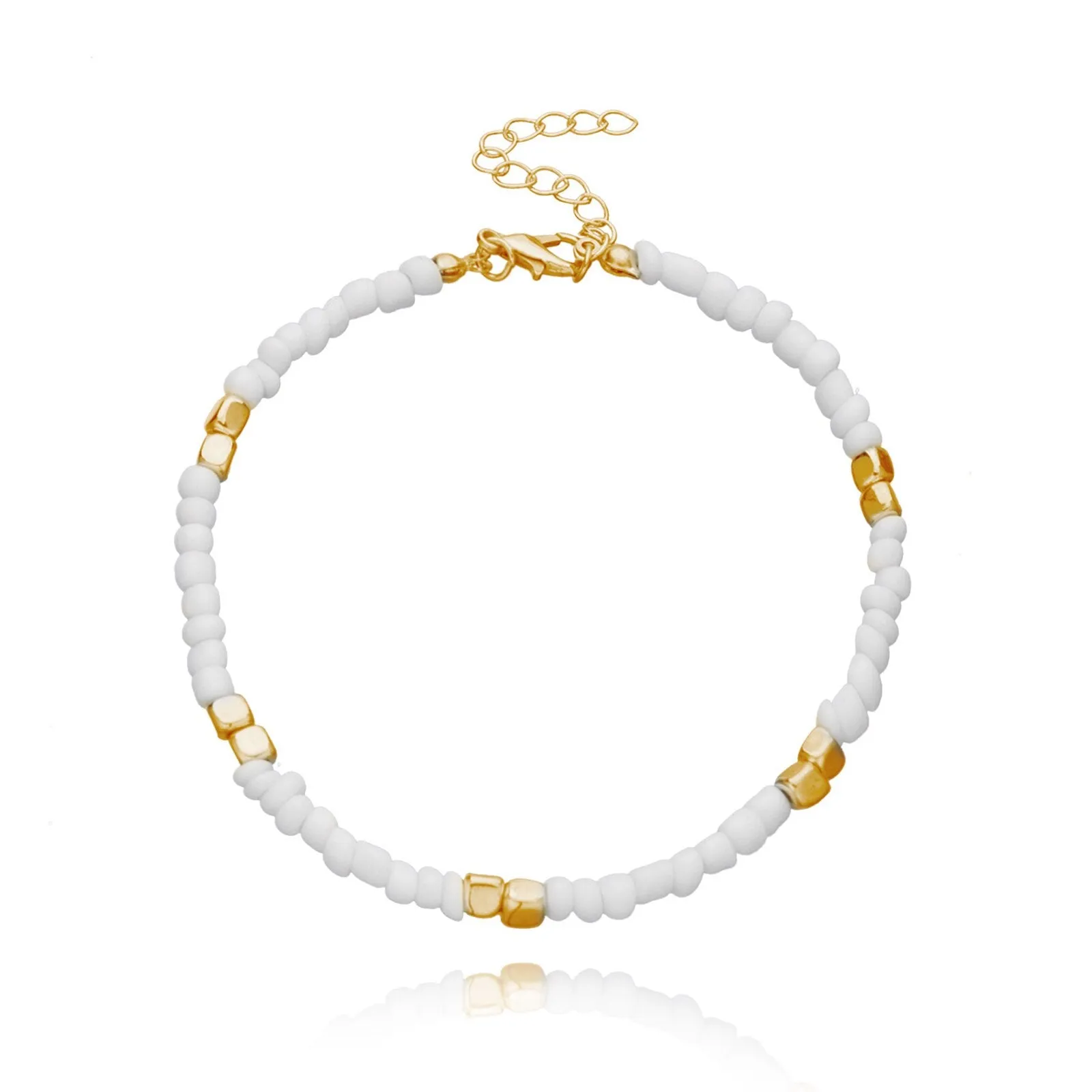 Bohemian Colorful Glass Beaded Anklet For Women Handmade Anklets on