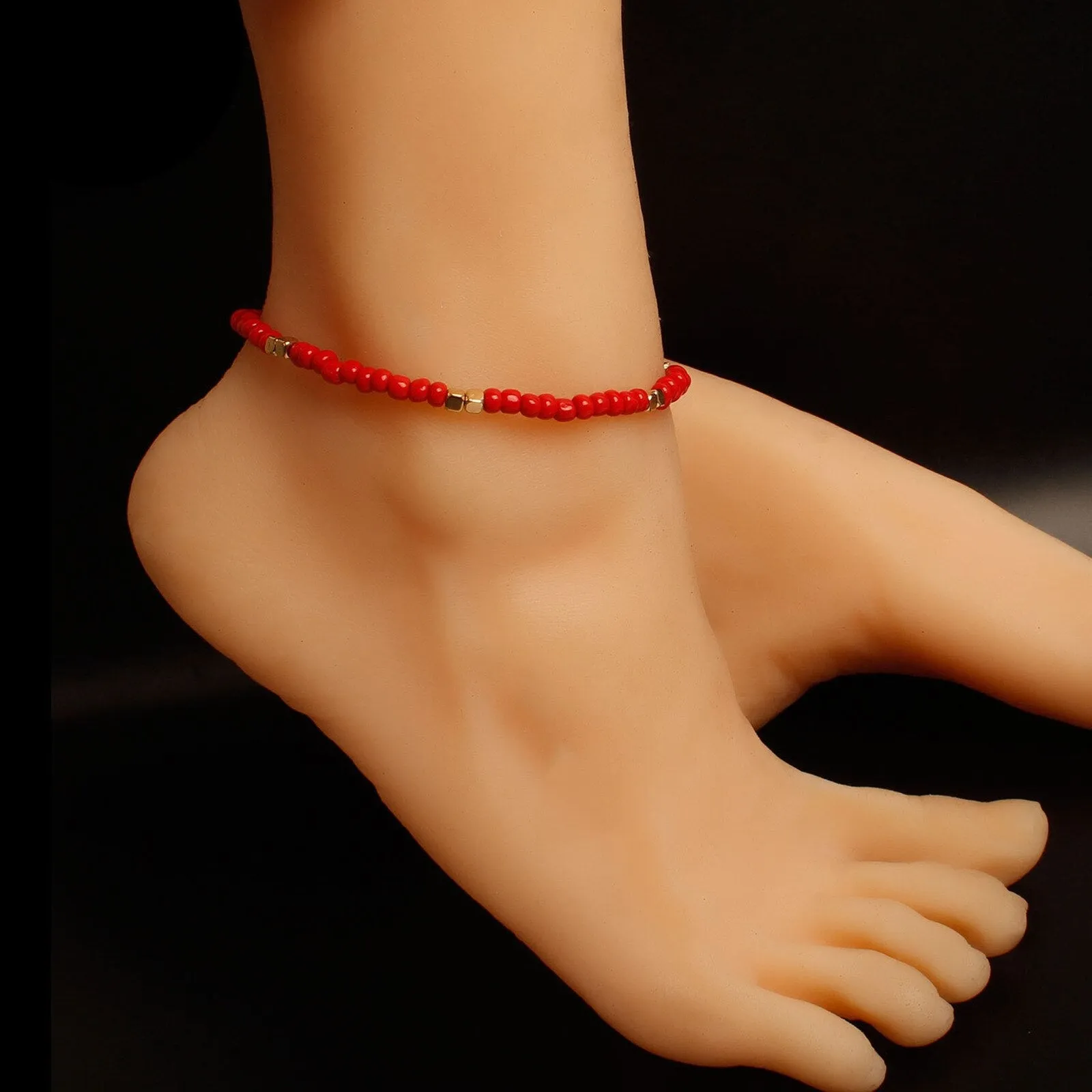 Bohemian Colorful Glass Beaded Anklet For Women Handmade Anklets on