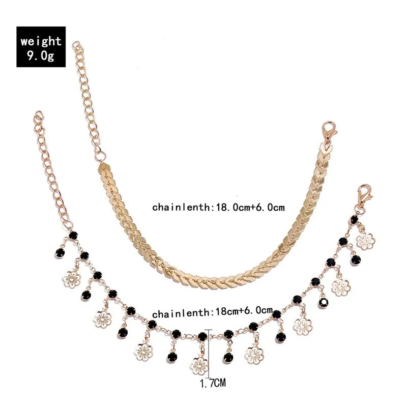 Bohemian Crystal Beads Ankle