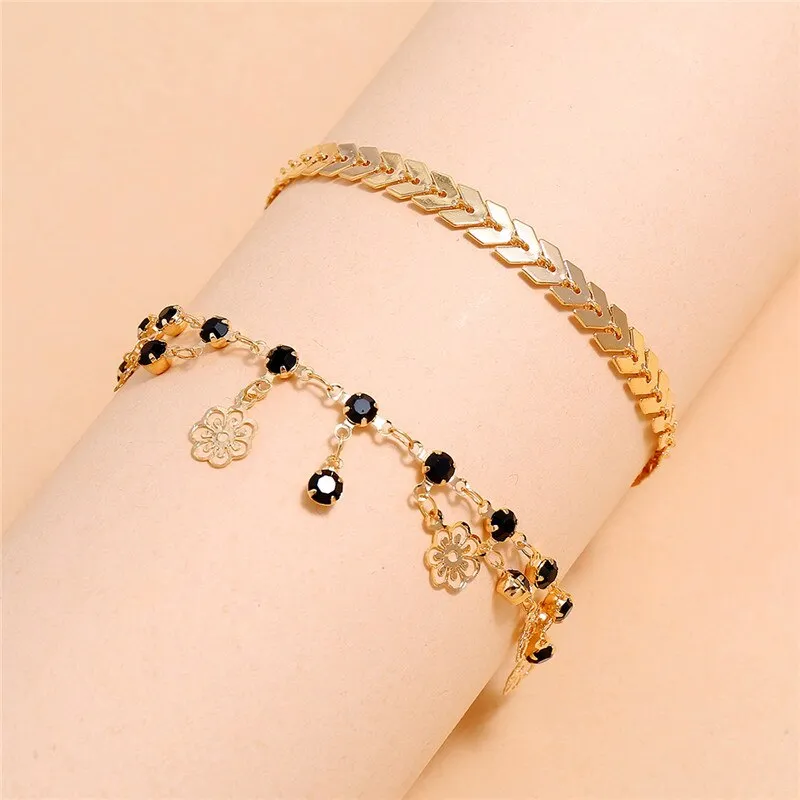 Bohemian Crystal Beads Ankle