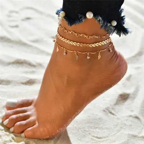 Bohemian Crystal Beads Ankle