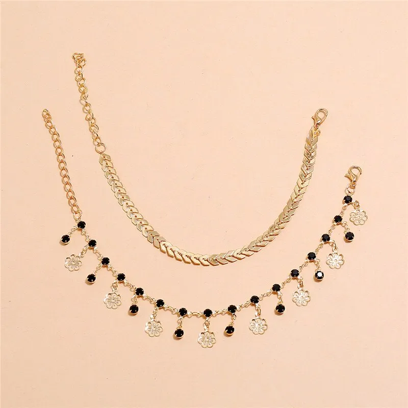 Bohemian Crystal Beads Ankle
