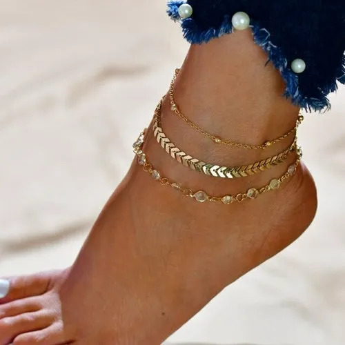 Bohemian Crystal Beads Ankle