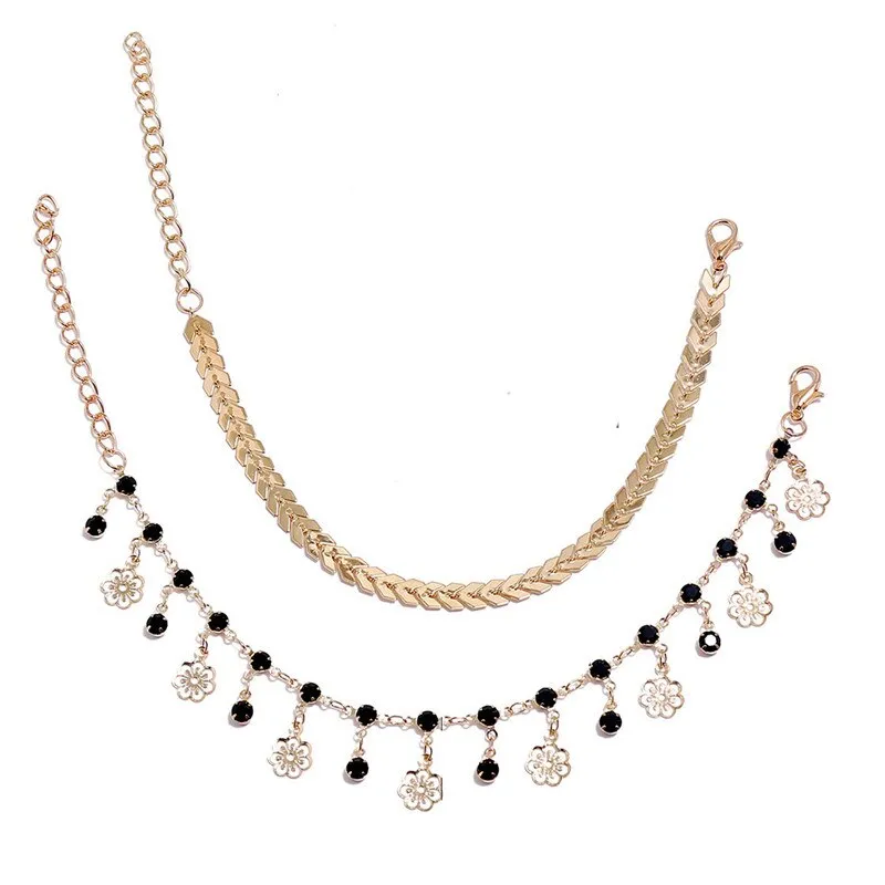 Bohemian Crystal Beads Ankle