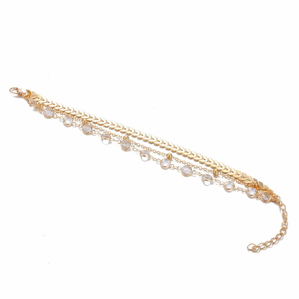Bohemian Crystal Sequins Anklet Set
