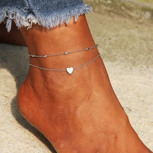 Bohemian Fashion Gold Color Flower Coin Anklet