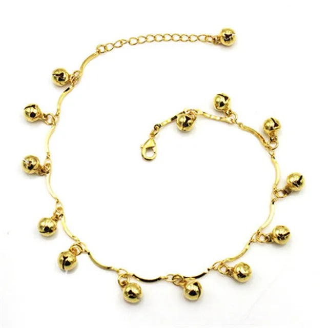 Bohemian Gold Bell Anklets for Women Charm Leg Bracelet