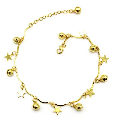 Bohemian Gold Bell Anklets for Women Charm Leg Bracelet