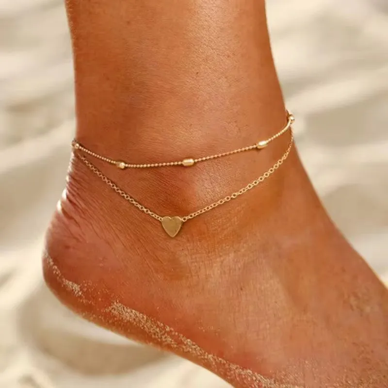 Bohemian Gold Butterfly Chain Anklets Set For Women