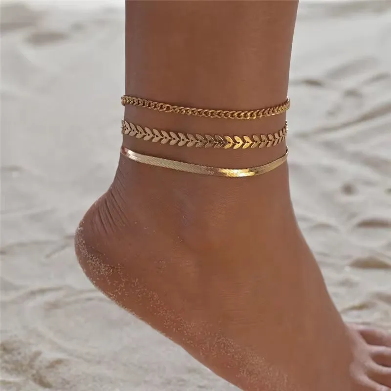Bohemian Snake Summer Anklets For Women Ankle Bracelet Set