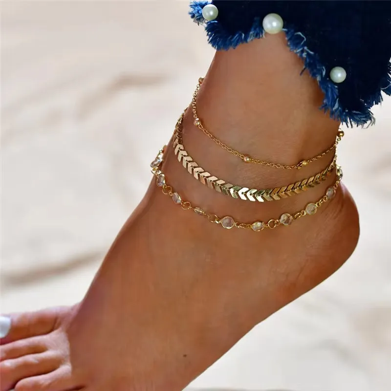 Bohemian Snake Summer Anklets For Women Ankle Bracelet Set