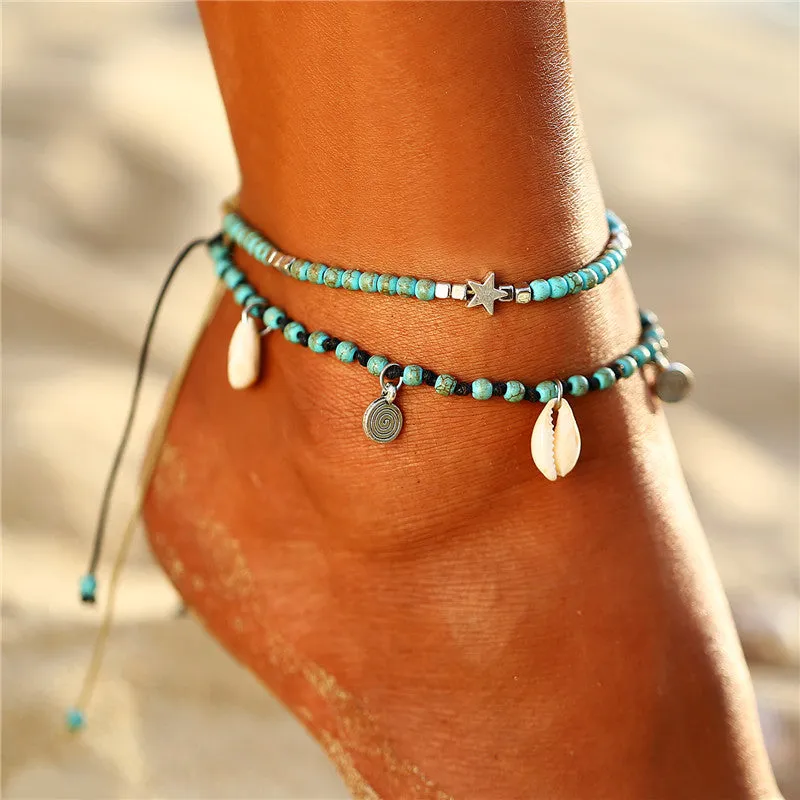 Bohemian Star Beads Stone Anklets for Women