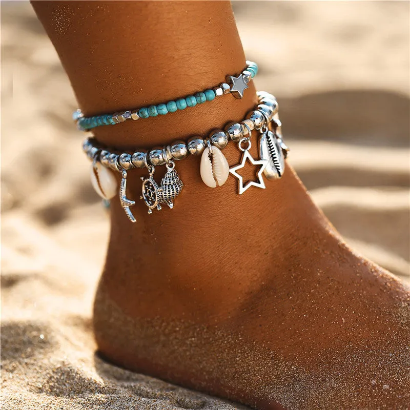 Bohemian Star Beads Stone Anklets for Women