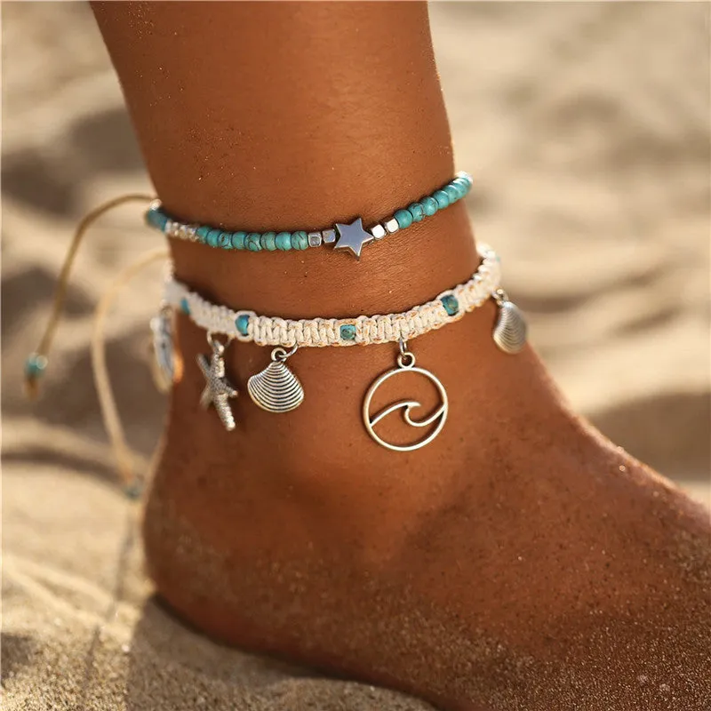 Bohemian Star Beads Stone Anklets for Women