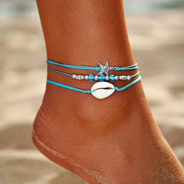 Bohemian Star Beads Stone Anklets for Women