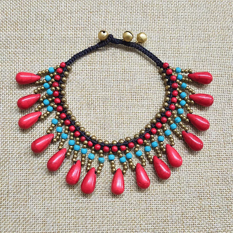 Bohemian Style Semi-precious Stone Women Anklet