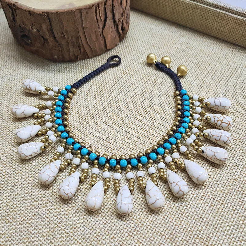Bohemian Style Semi-precious Stone Women Anklet