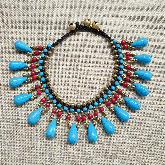 Bohemian Style Semi-precious Stone Women Anklet
