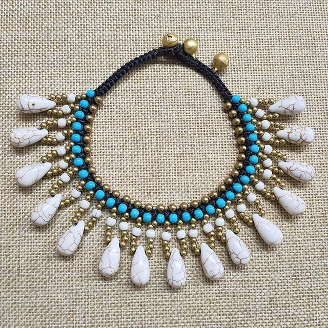 Bohemian Style Semi-precious Stone Women Anklet