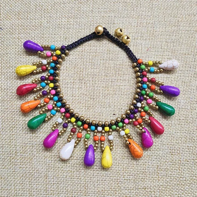 Bohemian Style Semi-precious Stone Women Anklet