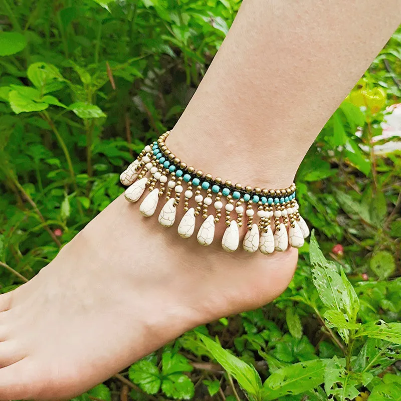 Bohemian Style Semi-precious Stone Women Anklet