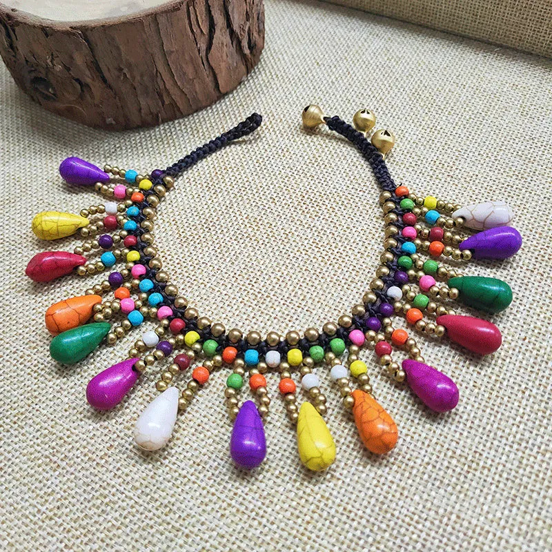 Bohemian Style Semi-precious Stone Women Anklet