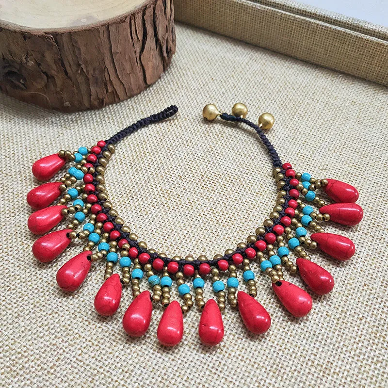 Bohemian Style Semi-precious Stone Women Anklet
