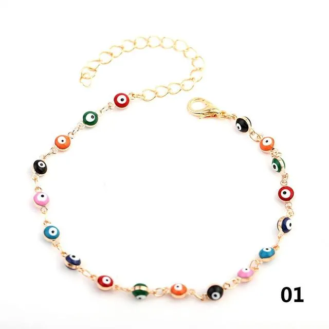 Bohemian Turkish Evil Eyes Beads Anklets