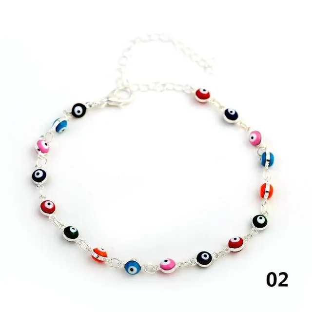 Bohemian Turkish Evil Eyes Beads Anklets