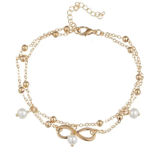 Boho Pendent Double Layer Anklet