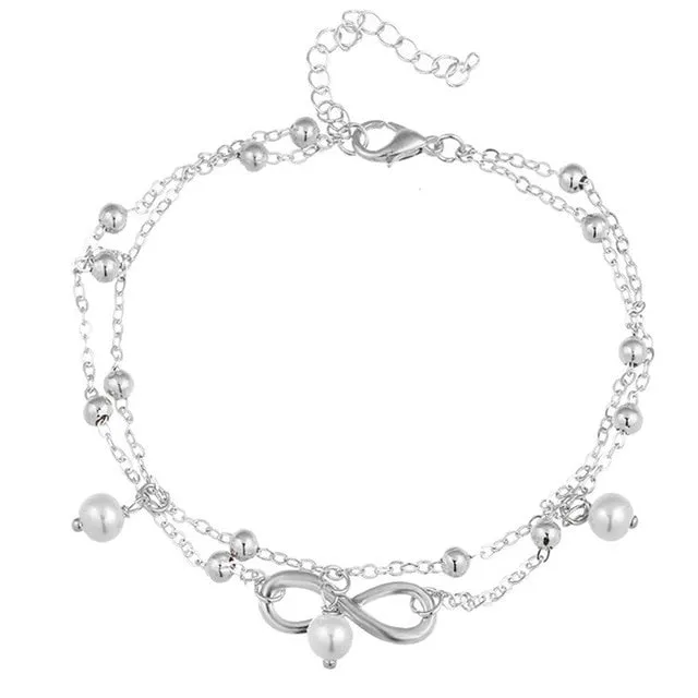 Boho Pendent Double Layer Anklet