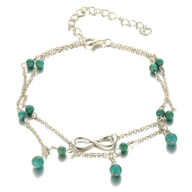 Boho Pendent Double Layer Anklet