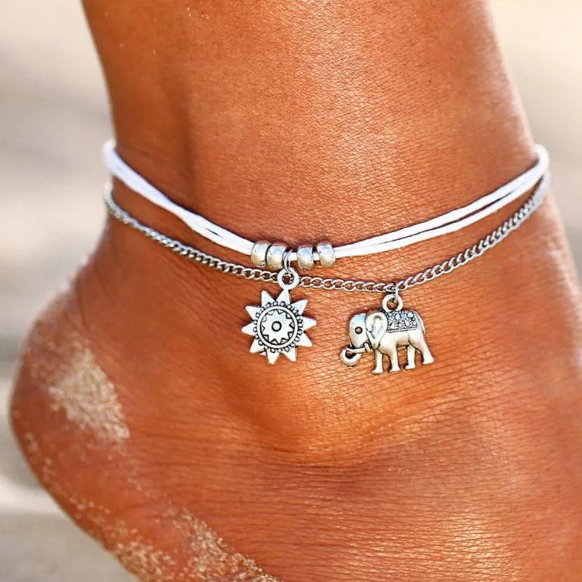 Boho Pendent Double Layer Anklet